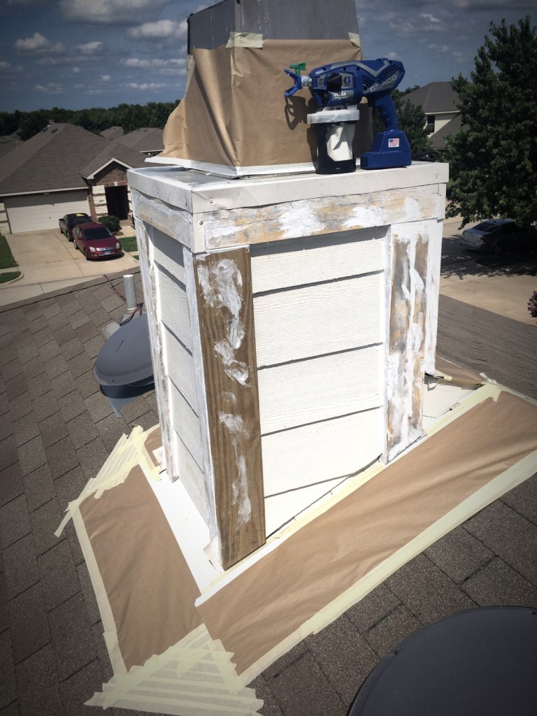 Chimney Trim Replaced, Caulked, & Ready for Paint
