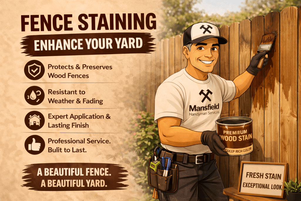 Fence staining service in Mansfield TX protecting and restoring wood fence